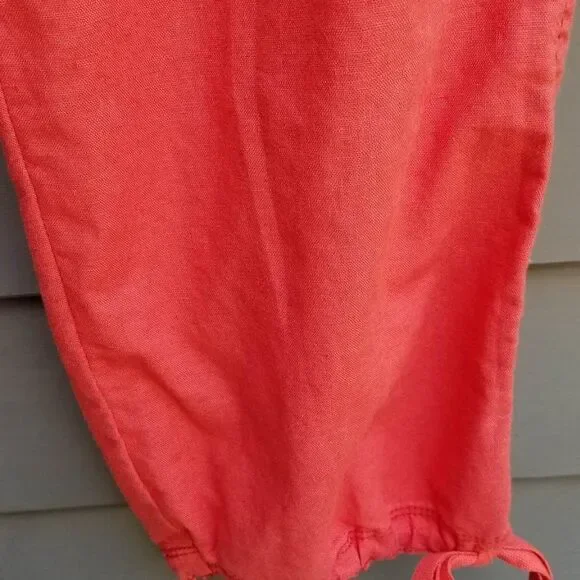 Joe Fresh Red Draw String Cropped Pants Size 8 - Picture 10 of 11